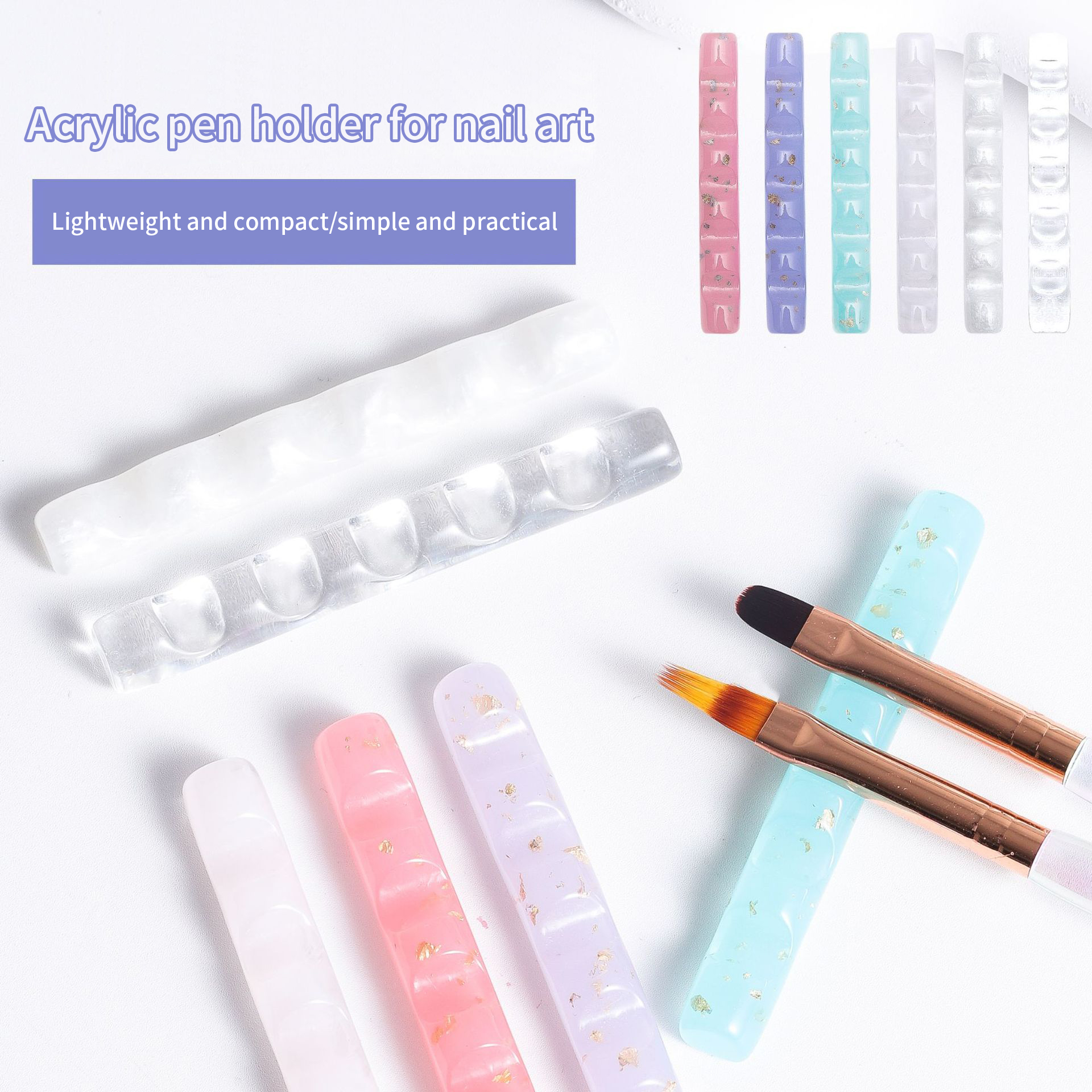 5-raster nagelborstelhouder standaard salon pennenrek accessoire borstels voor manicure gereedschap acryl nail art borstelhouder drager opslag