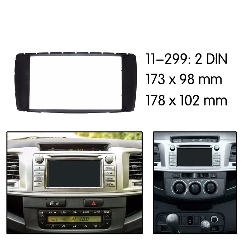 2 din bilstereo radiopanelram för toyota hilux fortuner