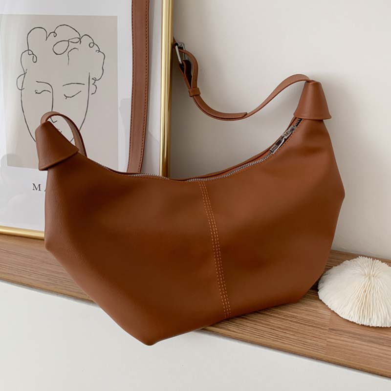 Einfarbig Pu Leder Totes Weibliche Kleine Schulter Umhängetasche Dame Handtaschen und Geldbörsen Frauen Sommer Reise Umhängetaschen: Schokolade