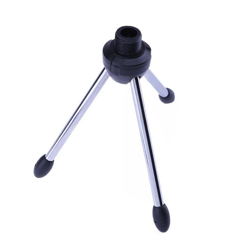 Mini tripé portátil para mesa, suporte de mesa ajustável com microfone e liga de zinco para microfone, suporte com microfone para mesa, tripé