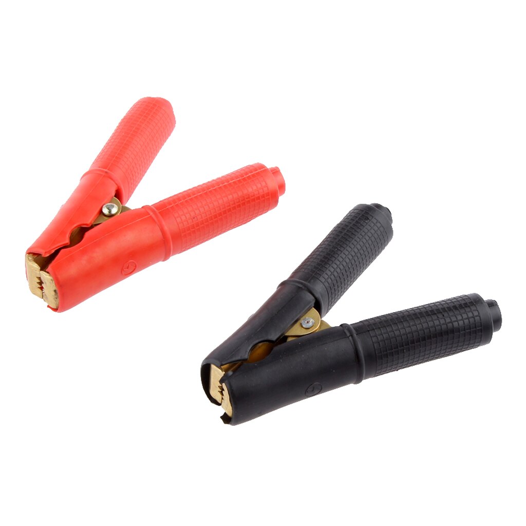 Par rojo/Negro 200A abrazaderas aisladas batería de coche de cobre pinza de Cable de prueba de cocodrilo Negativo Positivo