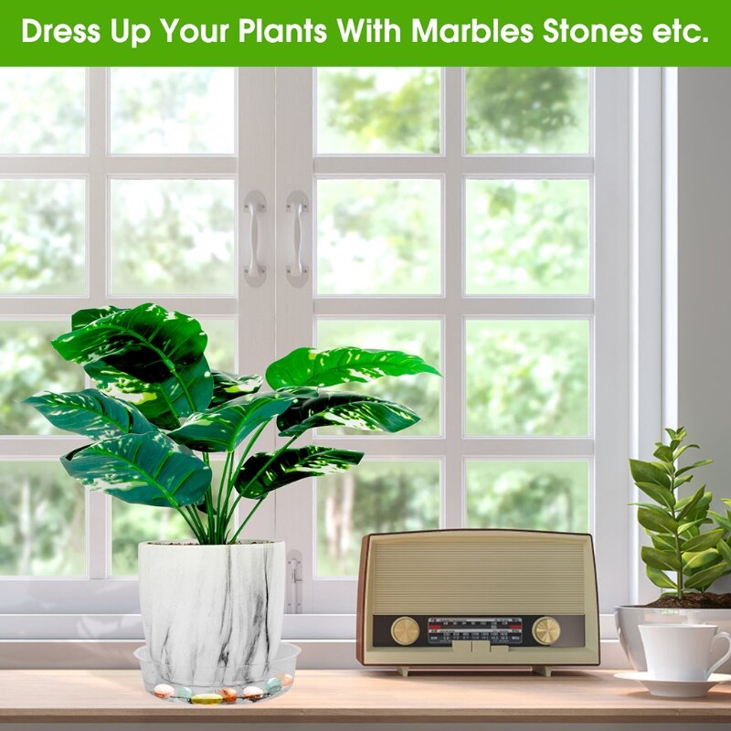 Clear Plastic Garden Plant Saucers Water Drip Tray Base Indoor Outdoor Flower Pot Holder Storage Plate Dish Planter G2AB