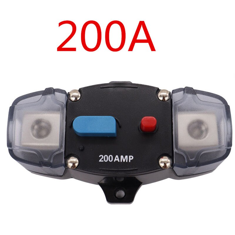 12-48v strømbryter 50-300a strømbryter stereo lyd bil sikringsholder agu stil stereo forsterker ombygge 4ga taubane sikring: Svart