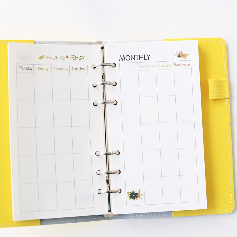 Personal planner inserts, A6 floral themed printed refills,planner paper refill, to do list, monthly, weekly, daily