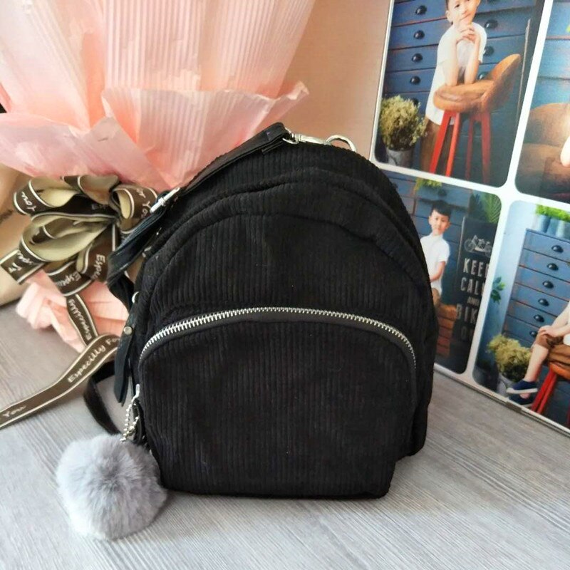 Small Women's Backpack Shoulder Bag Hairball Casual Backpacks Girls Ladies School Bag Mochilas Student Shoulder Bags