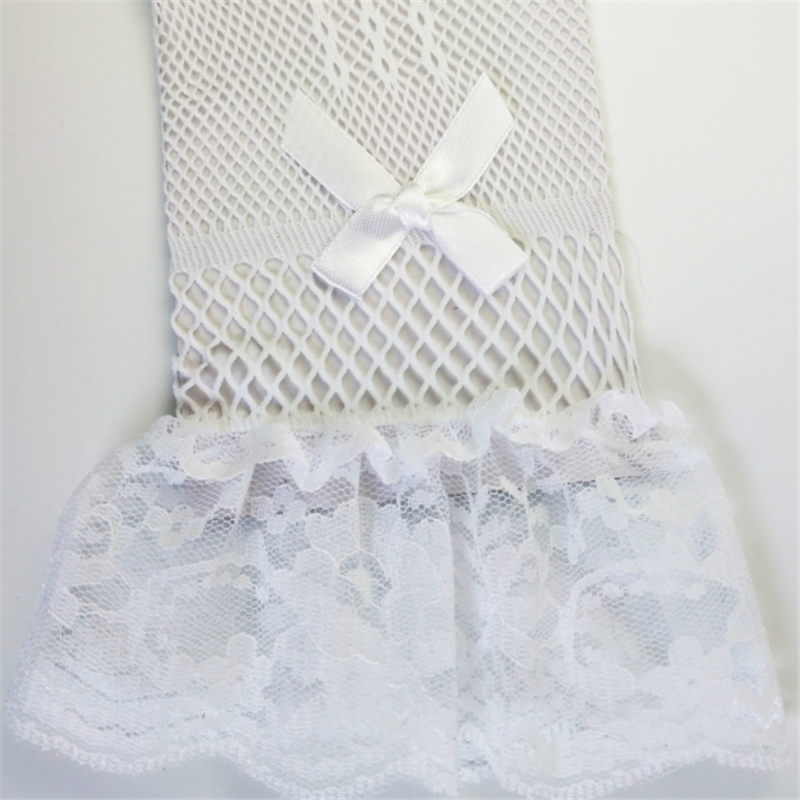 1 par niñas niños blanco Beige negro encaje Faux perla guantes de rejilla flor de la comunión niña novia ceremonia Accesorios