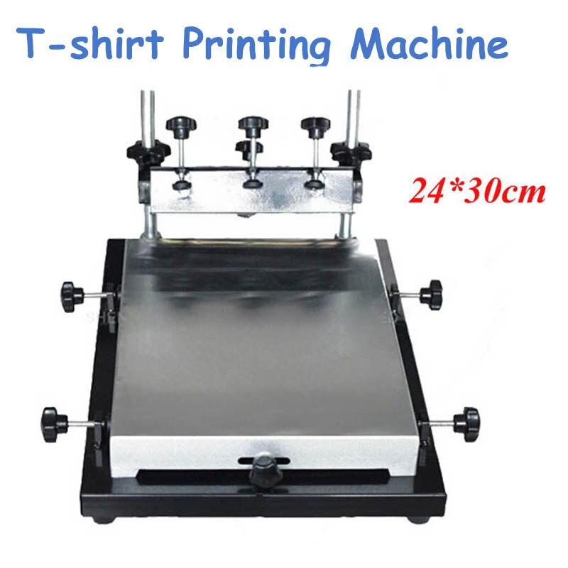 Enkelt farve skærm printer 24*30cm t-shirt skærm trykmaskine flad pressemaskine