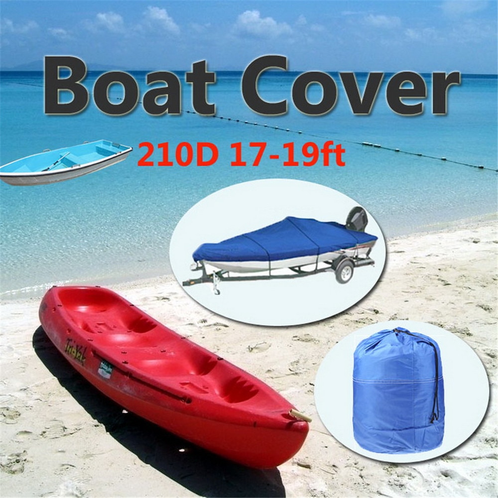 210d speedbåd camping fiskebåd cover tilbehør bil covers 17-19ft ski v-skrog vandtæt uv beskyttet blå