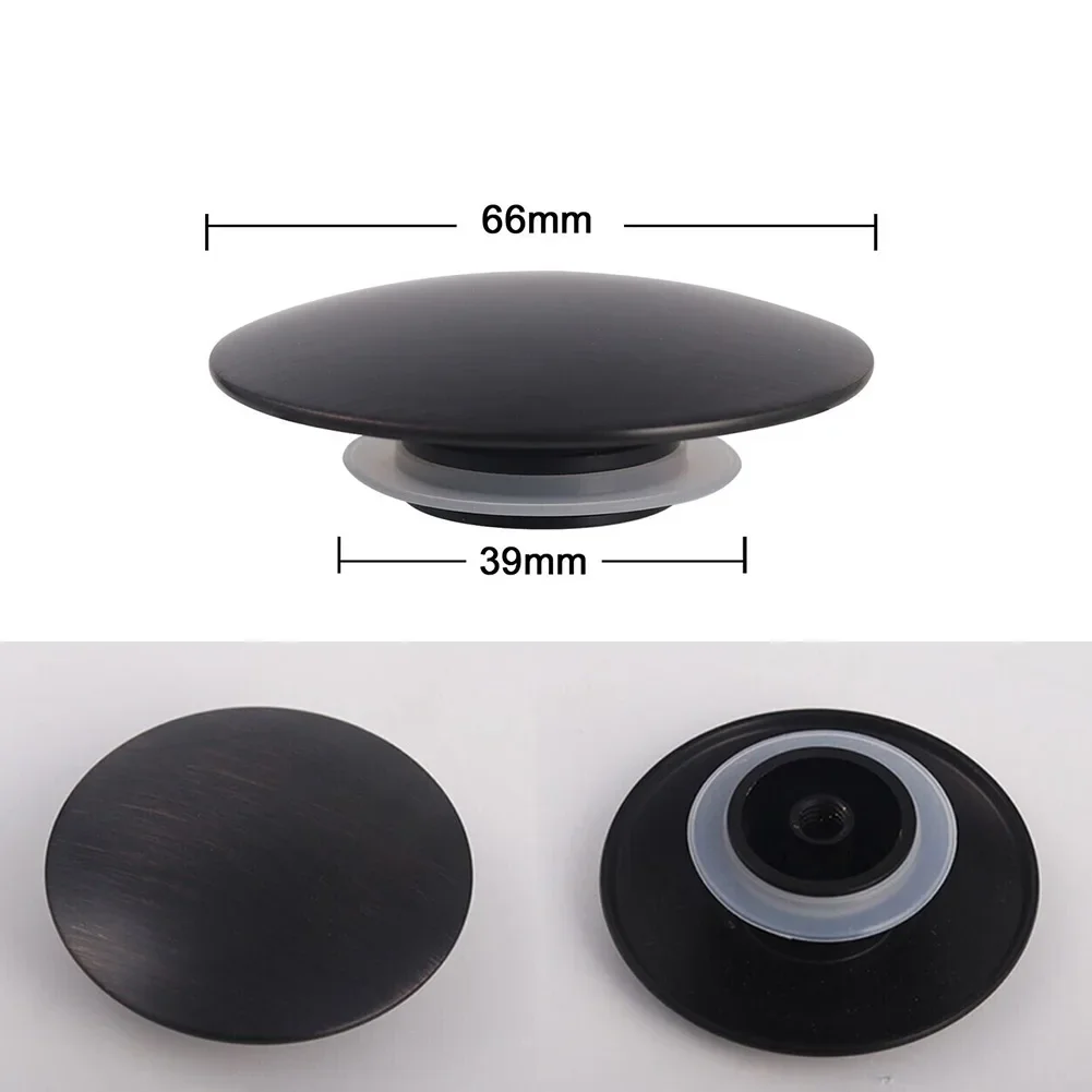 Sink Drain Plug Matte Black Basin Waste Pop Up Bathroom Sink Push Button Click Clack Plug For Kitchen Bathroom Sinks Bathtubs