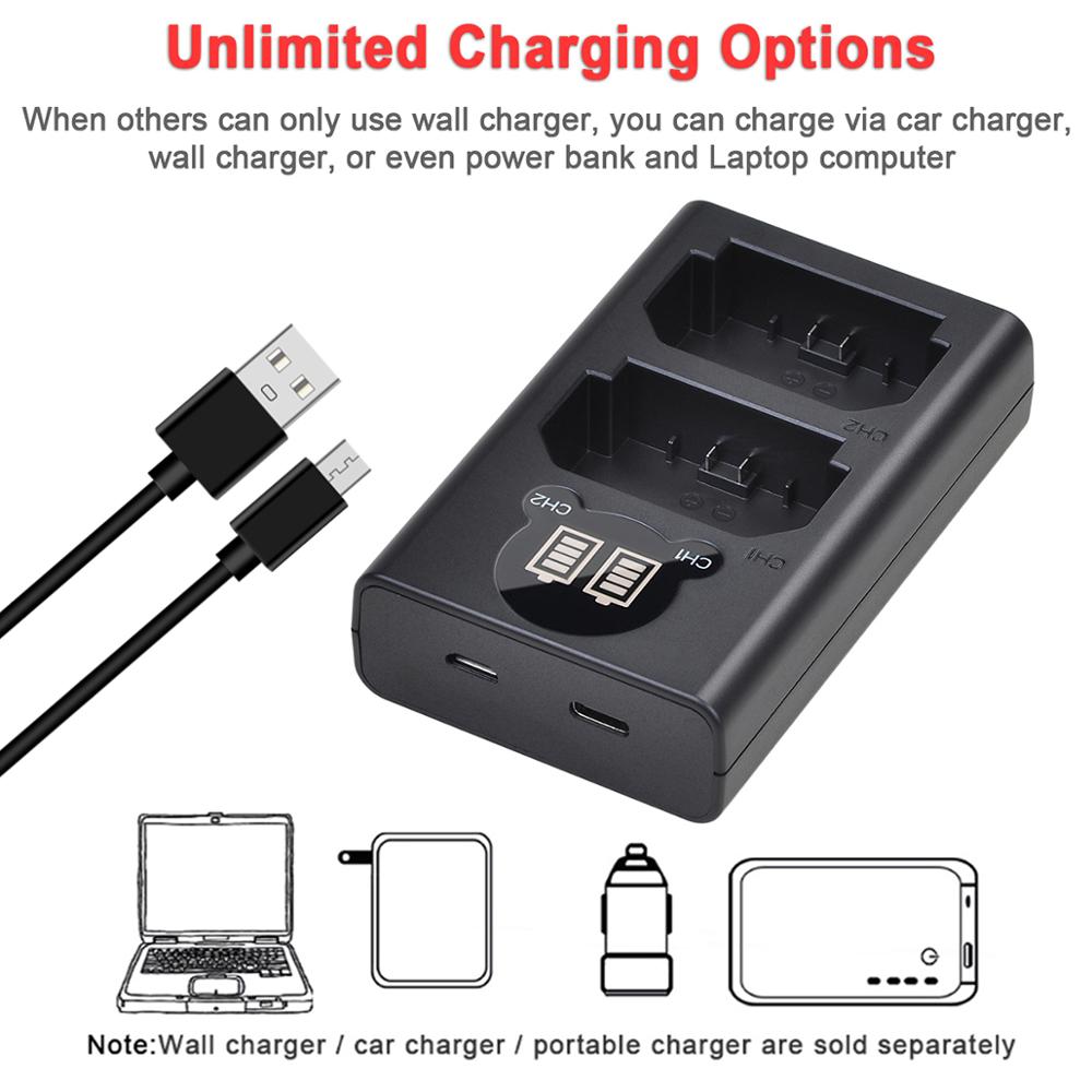 2Pcs 2650Mah NP-FZ100 Np FZ100 Batterij + Lcd Dual Usb Lader Voor Sony Alpha A7III A7R Iii A9 alpha 9 A7R3 A6600 Camera 'S