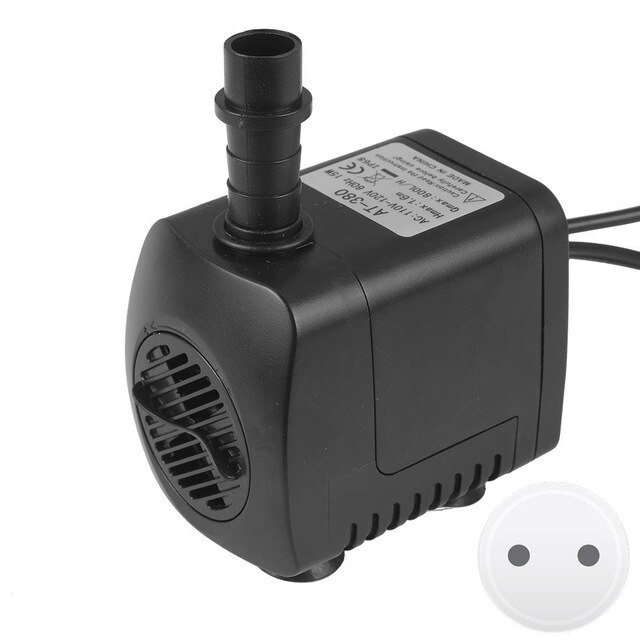 Elektrisk nedsenkbar akvarium vannpumpe fontenepump nedsenkbar vannfontene fisketank dam 2 dyser 220 gph oksygenbasseng: Eu-plugg