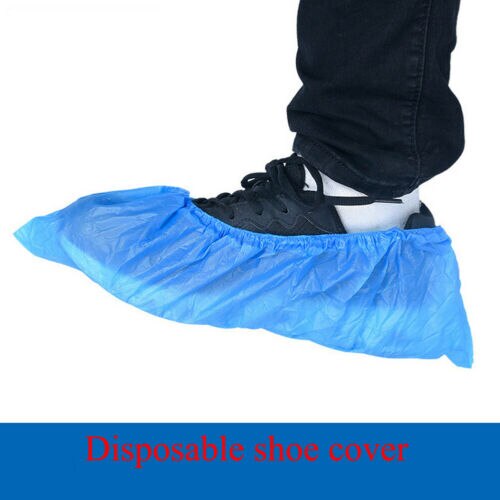 Brand Style 100 Heavy Duty Blue Disposable Overshoes Plastic Protective Shoe Covers Carpet: Default Title