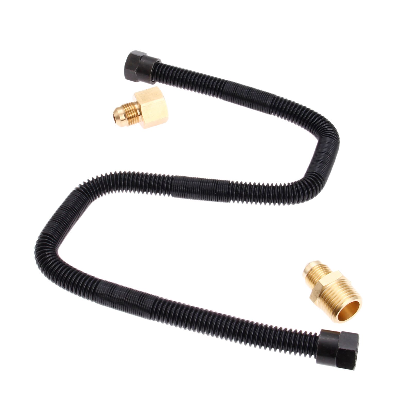Non-whistle Flex Gas Line Connector Kit For NG Or LP Fireplaces Fire Pit And Fireplace Burners 1/2inch OD x 3/8inch ID