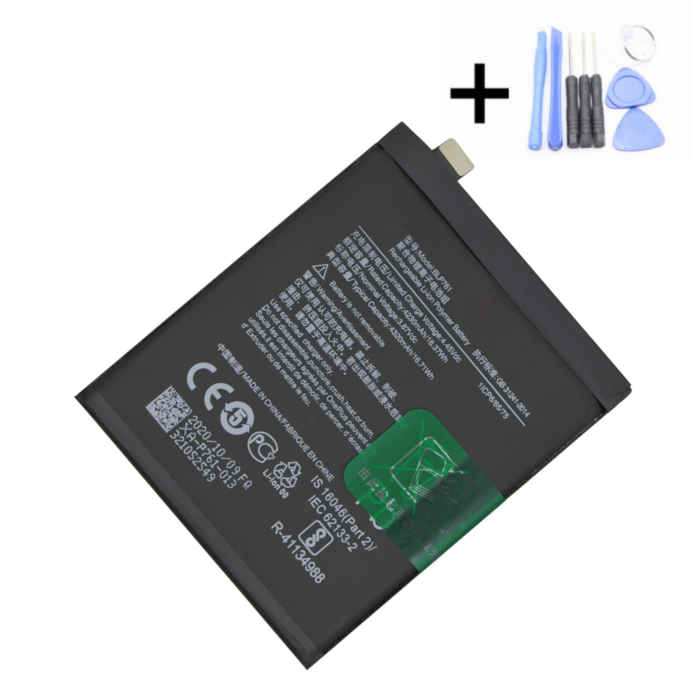 1x 4320mAh Battery Replacement For One Plus 8 Oneplus 8 BLP761 Smart Phone Batteries + Repair Tools kit: BLP761