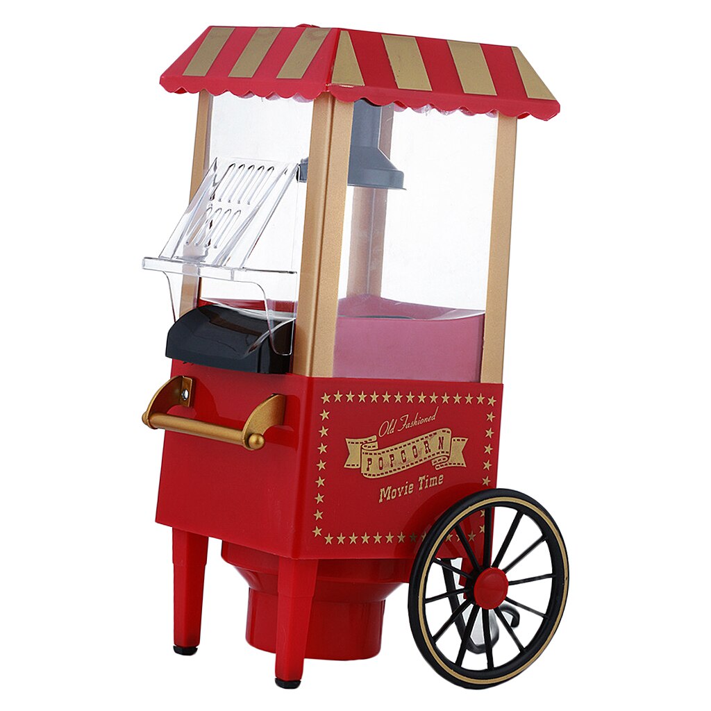 Old Movie Time Small Red Popcorn Cart Machine For Family Children