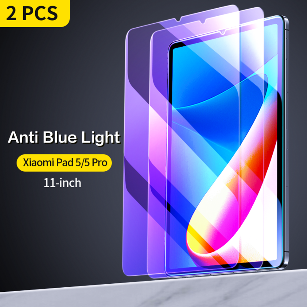 SmartDevil Tempered Glass for Xiaomi Mi Pad 5 5 Pro 11 inch Tablet Glass 9H Screen Protector HD Anti Blue Light Protective Film: Anti Blue Ray 2PCS