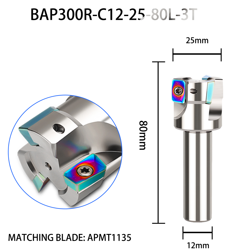 Varilla de fresado integrada tipo torreta R0.8, vástago recto C16 C20, fresadora de torreta, herramienta, fresa de cara rugosa: 29 mm