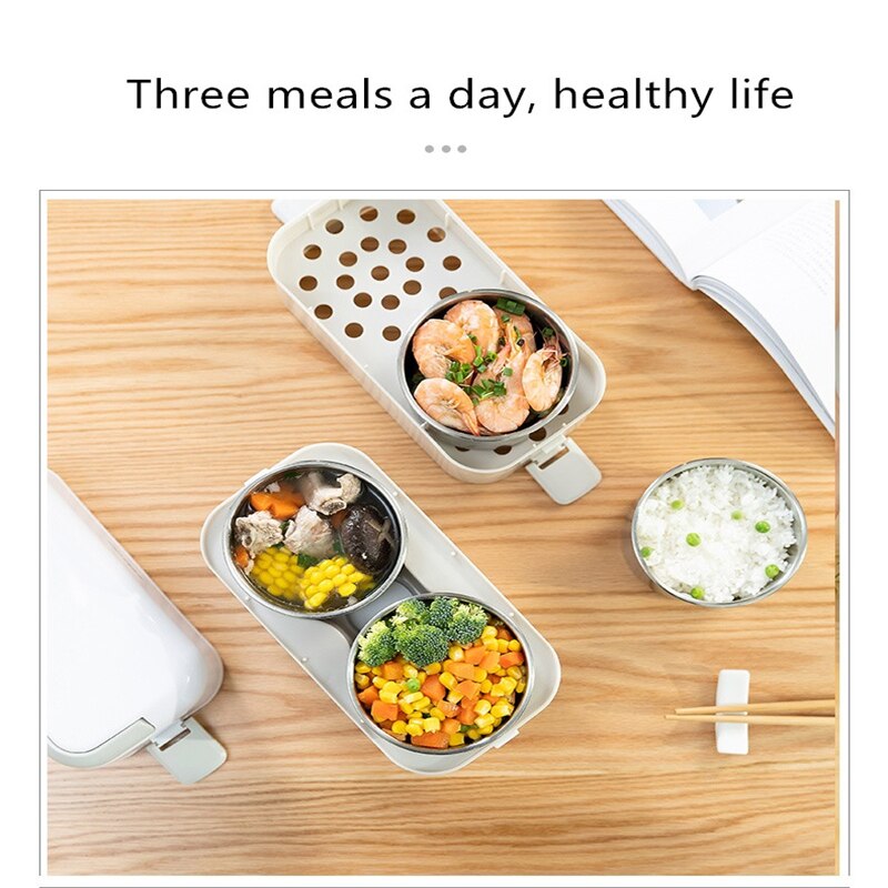 220V Portable Electric Rice Cooker Mini Multi Food Cooker Electric Lunch Heating Box Steaming Cooking Pot Machine