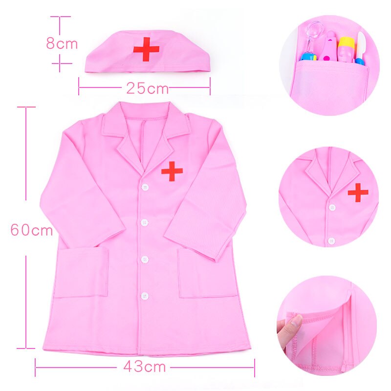 Enfant médecin infirmière jeu de rôle déguisement Halloween fête manteau blanc Robe infirmière uniforme