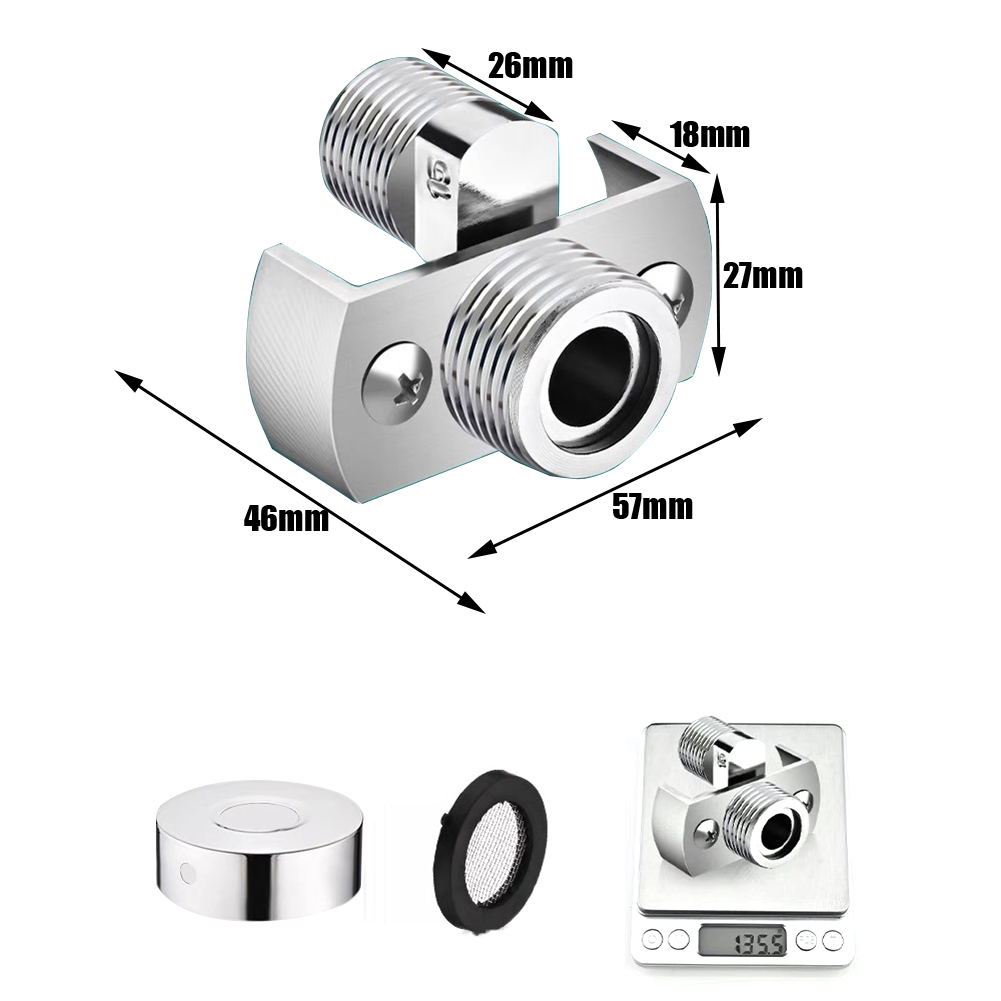 Torneira ajustável de 40 graus, ângulo curvo, parafuso excêntrico, adaptador de torneira de canto, conversão de chuveiro, acessórios corretores de pés: Branco