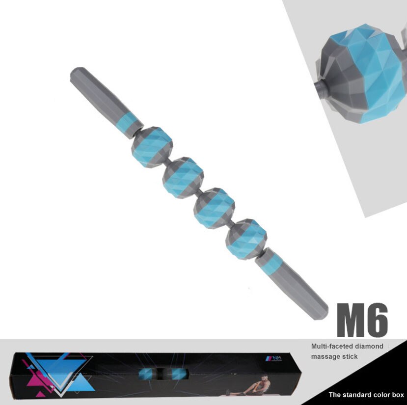 Muscle massage ball leg fascia muscle relaxation yoga stick mace massage skinny leg massage roller to relieve fatigue: sky blue