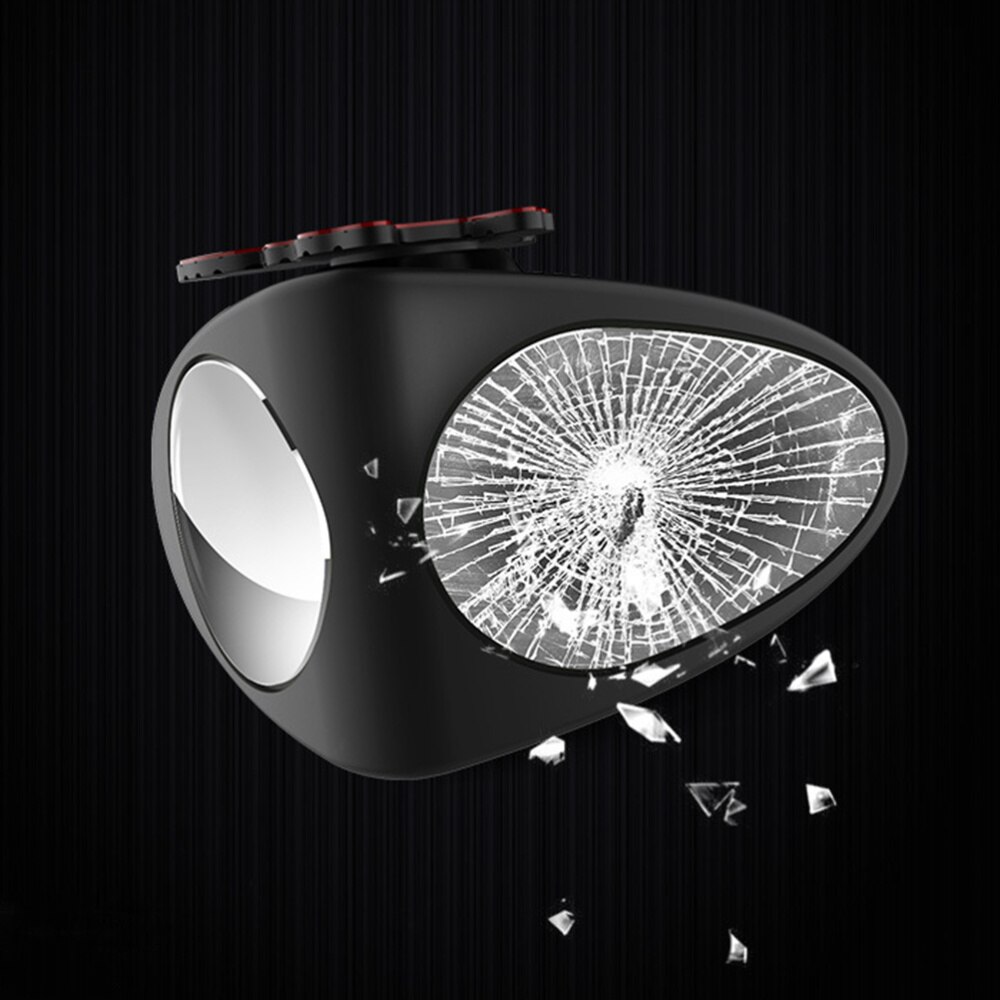 Vehicle Blind Spot Mirror Wide Angle Mirror 360 Rotation Adjustable Convex Rear View Left Side Mirror For Safe Parking(Black)