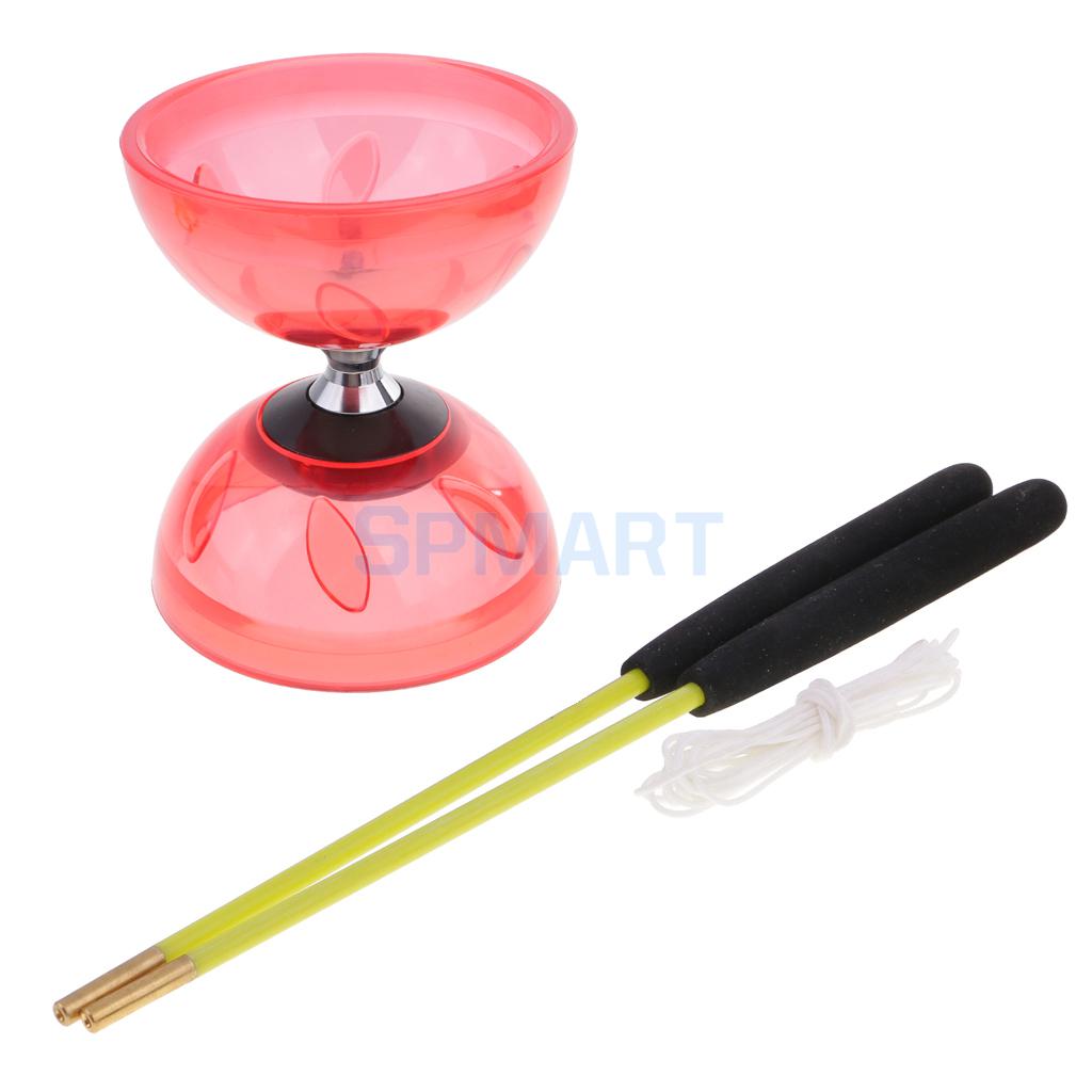 3 Triple Lager Jongleren Diabolo Speelgoed Met String Metal Sticks Kids Chinese Yoyo Professionele Educatief Speelgoed 13/10.5 Cm Diameter: Red Large Size