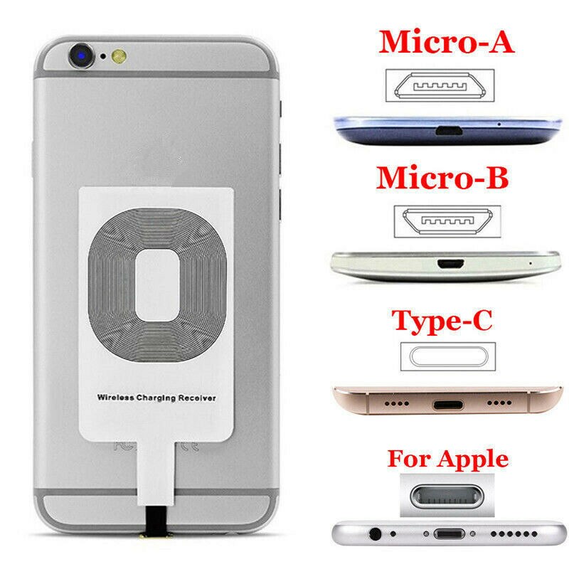 Ricevitore caricabatterie Wireless Qi per iPhone 5 6 7 Plus ricevitore di ricarica Wireless universale per telefono Micro USB type-c