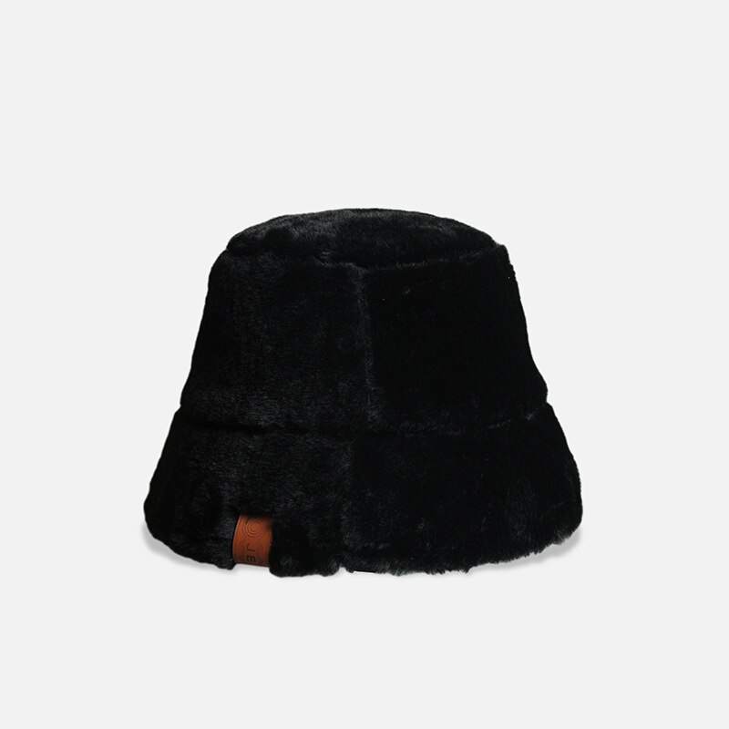 Chapeau Fedoras en laine pour femme, classique, couleur unie, en feutre, à bord plat, Jazz, seau, hiver, printemps et été: Style 4 black