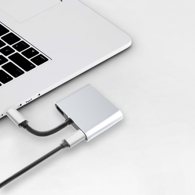 4 in 1 USB C HDMI di Tipo C a HDMI 4K Adattatore VGA USB3.0 Audio Video Converter PD 87W Veloce Caricabatteria per Macbook Pro Samsung S9 S10 (