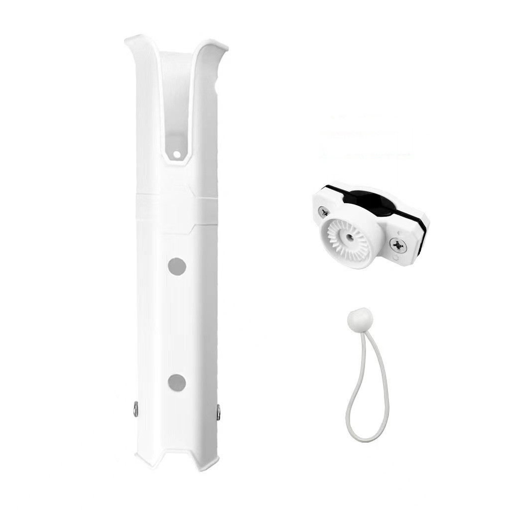 Adjustable Spinning Portable Plastic Fishing Rod Holders Racks Bracket Pole Holders to Bike and ATV Rod Rack for Bicycle Fishing: WHITE