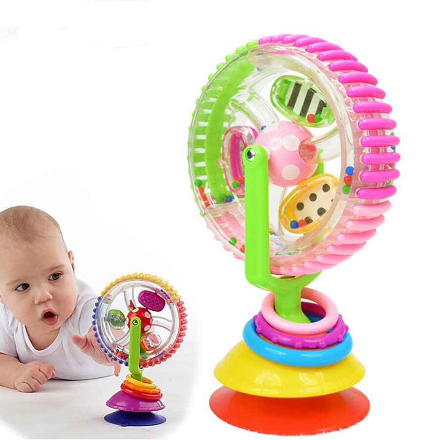 Baby Speelgoed Drie-Kleur Model Draaiende Windmolen Noria Kinderwagen Eetkamerstoel Met Zuignappen Educatief Speelgoed Voor Baby &#39;S WJ122