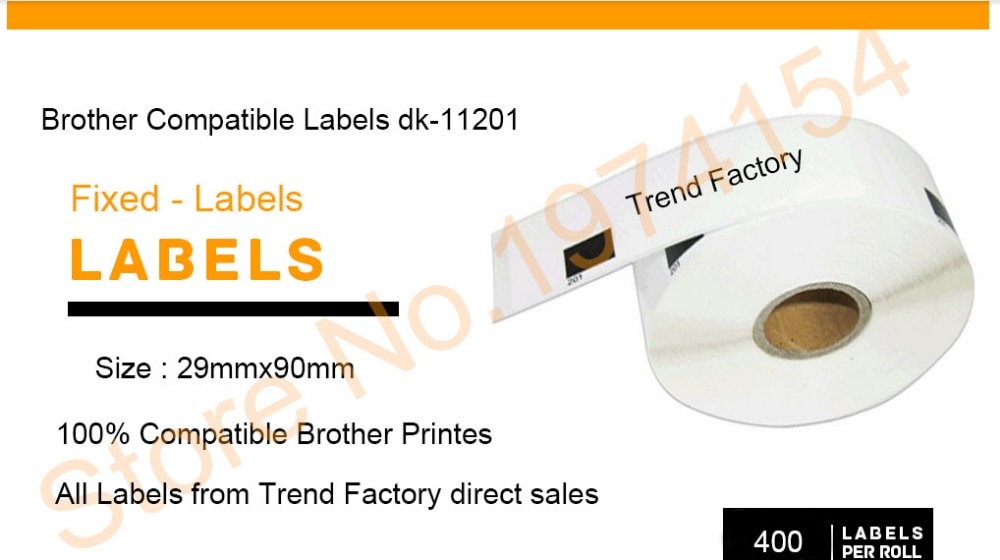 12 x Rolls Brother Compatible Labels DK 11201, Standard Adresse Etiketten, bruder etiketten brother 11201, brother dk1201