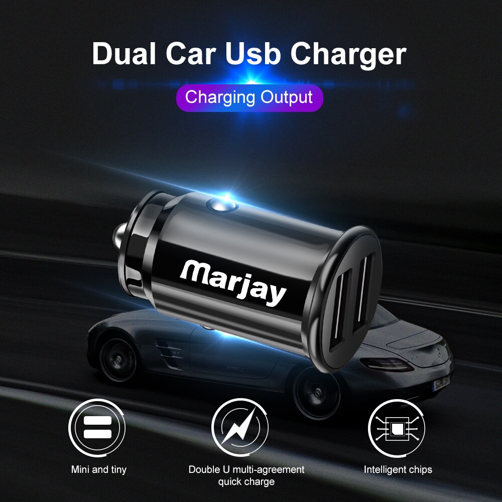 Marjay Rode USB Car Charger Voor iPhone X Xiaomi Redmi Note 7 Samsung S10 Tablet Dual 3.4A Snelle Lader Auto -Charger Adapter In Auto