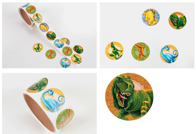 1 Roll(100PCS)/LOT. Dinosauro adesivo di carta carta per Bambini fai da te giocattolo kit Scrapbooking Del Mestiere materiale Scuola Materna artigianato regalo Di Compleanno 20 di disegno