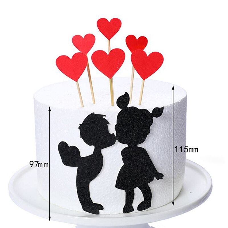 Wedding Cupcake Topper Love Heart Sweet Lovers Cake Topper For Anniversary Valentine's Day Wedding Party Cake Decorations: 1