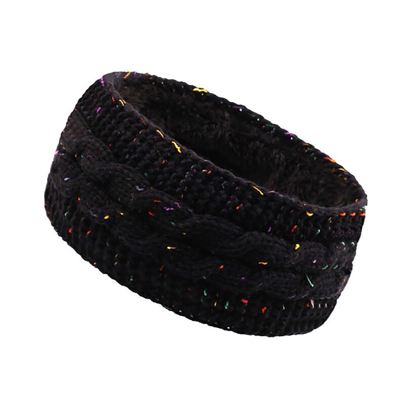 Winter new women's outdoor sports warm ear wide knitted wool headband thickening headscarf daily hair accessories ear warmer: B1