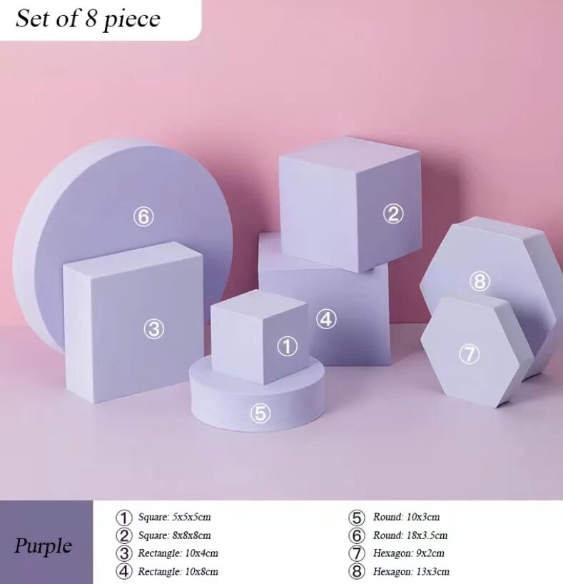 Fotografie Prop Fotografie Foam Geometrische Kubus Set Fotografie Prop Cosmetica Accessoires Foto 'S: Purple