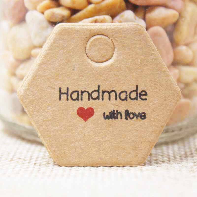 1.18 cala biały/papier do druku kraft tagi zdjęcie 100 sztuk hand made tag z papier przepełniony miłością Tag dla DIY pudełko handmade dobrodziejstw: kraft6handmade