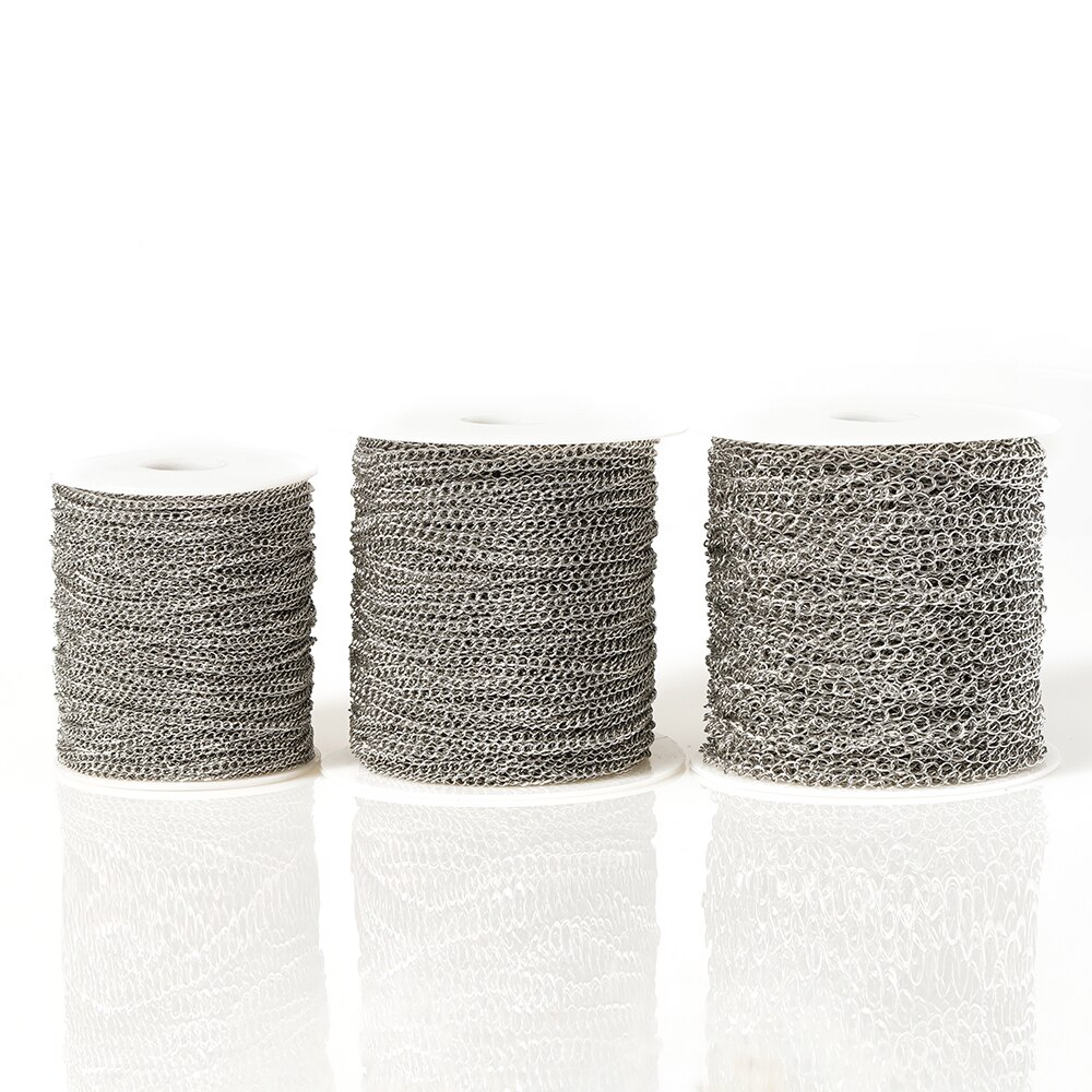 10 metros / rolo 3x4mm Corrente de Aço Inoxidável Corrente Bulk Atacado Colar Pulseira Corrente de Extensão Para Fabricação de Jóias Material DIY