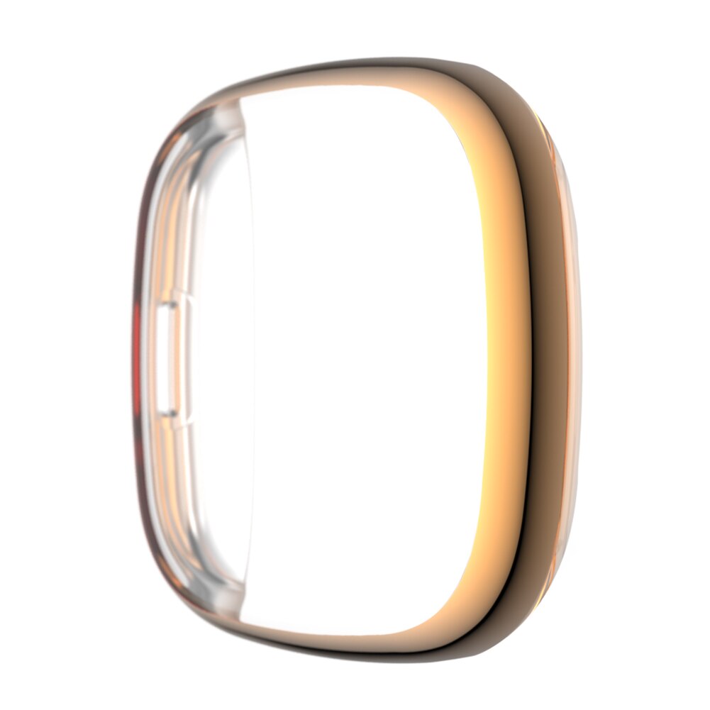 Screen Protector Voor Fitbit Versa 3/Fitbit Gevoel Lite Rondom Ultra Dunne Zachte Tpu Horloge Case Bumper protector: Rose Gold