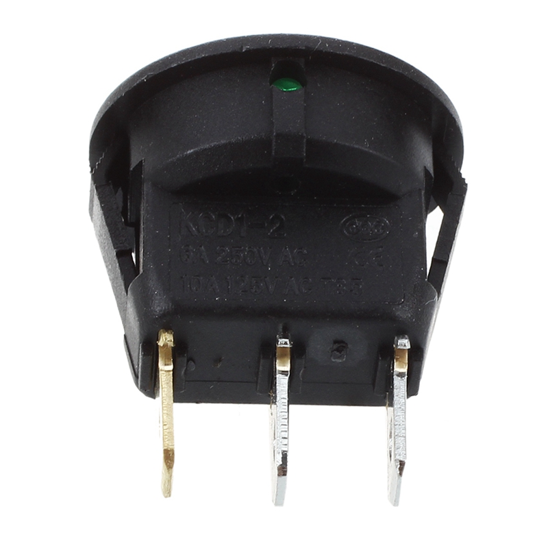 10 Pcs 2 Position DPDT 2P2T Panel Mount Mini Slide Switch &amp; 5 Pcs 3 Pin SPST Green Neon Light On/Off Round Rocker Switch