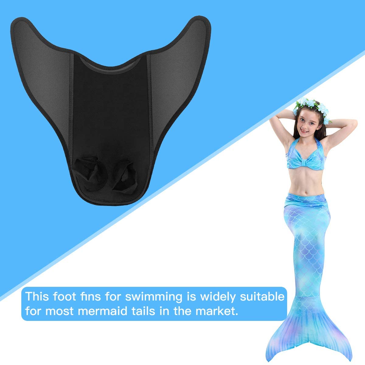 1pcs Anti-Slip Swimming Flippers Adult/Kids Swim Fins Flexible Shoe Swimming Diving Fins Diving Feet Tail