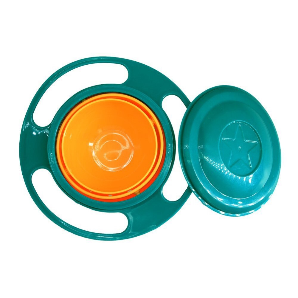 Magic Gyro Bowl 360 Rotate Spill-Proof Infants Toddler Baby Kids Training Feeding Bowl No Spill Baby Bowl Children's Safety