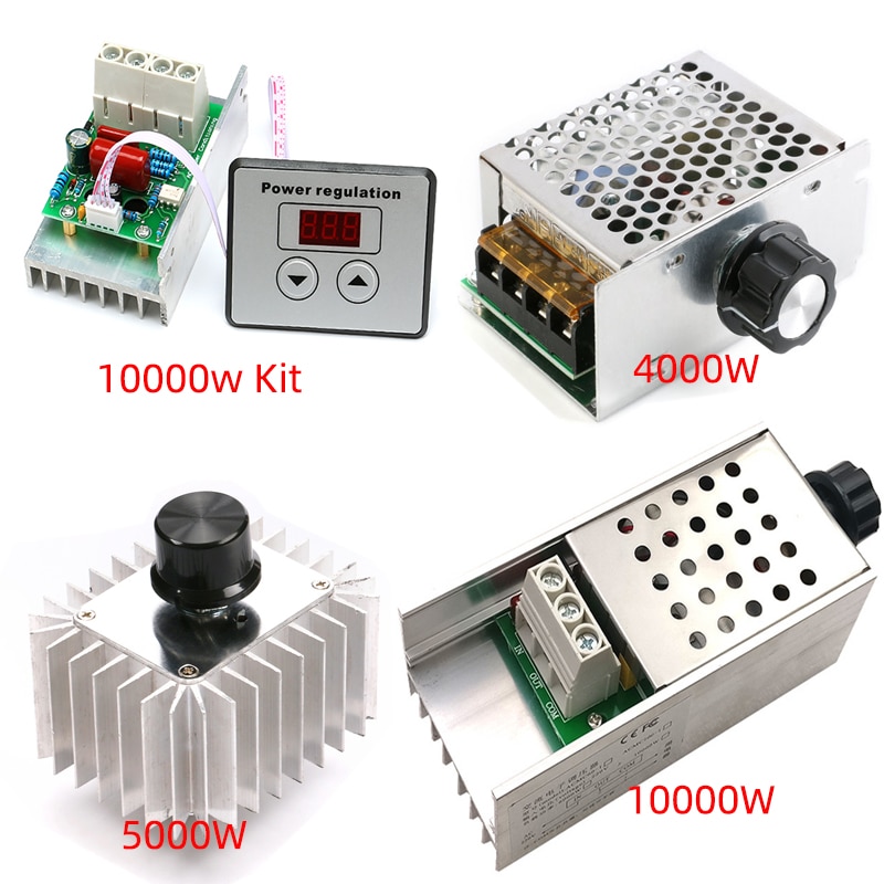 Ac 220 V 10000W/5000W/4000W Scr Voltage Regulator Dimmen Led Dimmer Motor Speed Controller thermostaat Dimeer 220 V Voeding