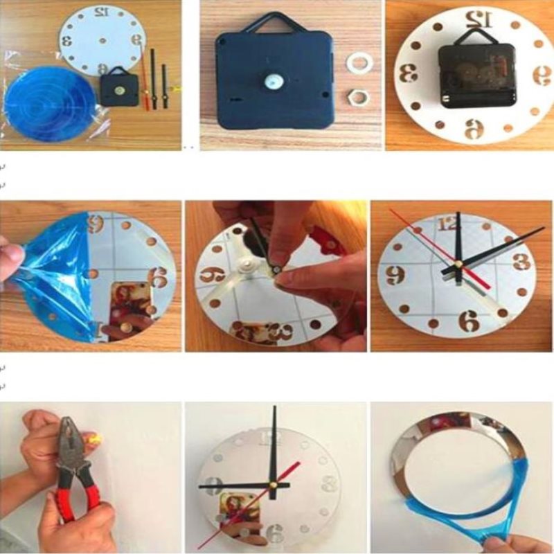 1 Set Diy Acrylic Coffee Cup Teapot 3D Wall Clock Kitchen Wall Clocks