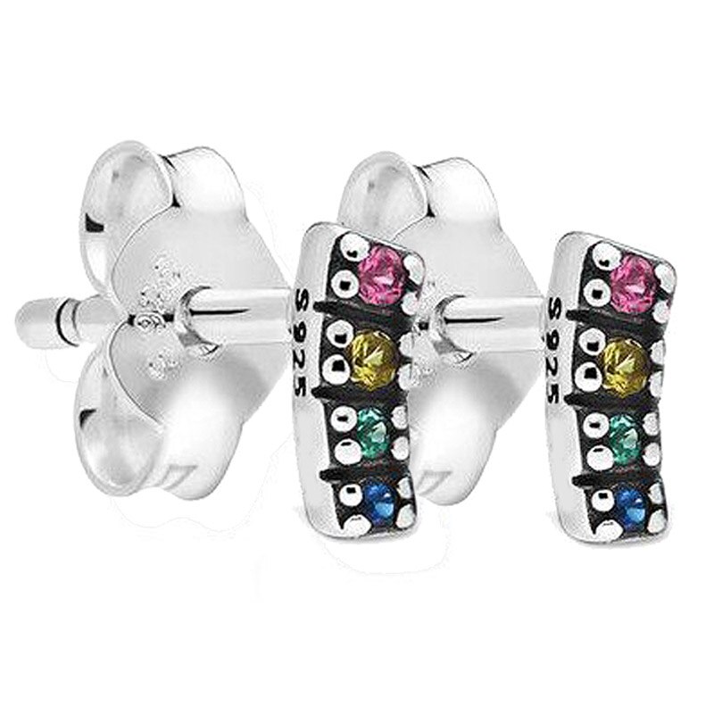 Originele Me Collection My Rainbow Stud Oorbellen Met Crystal Voor Vrouwen 925 Sterling Silver Earring Diy Europa Sieraden