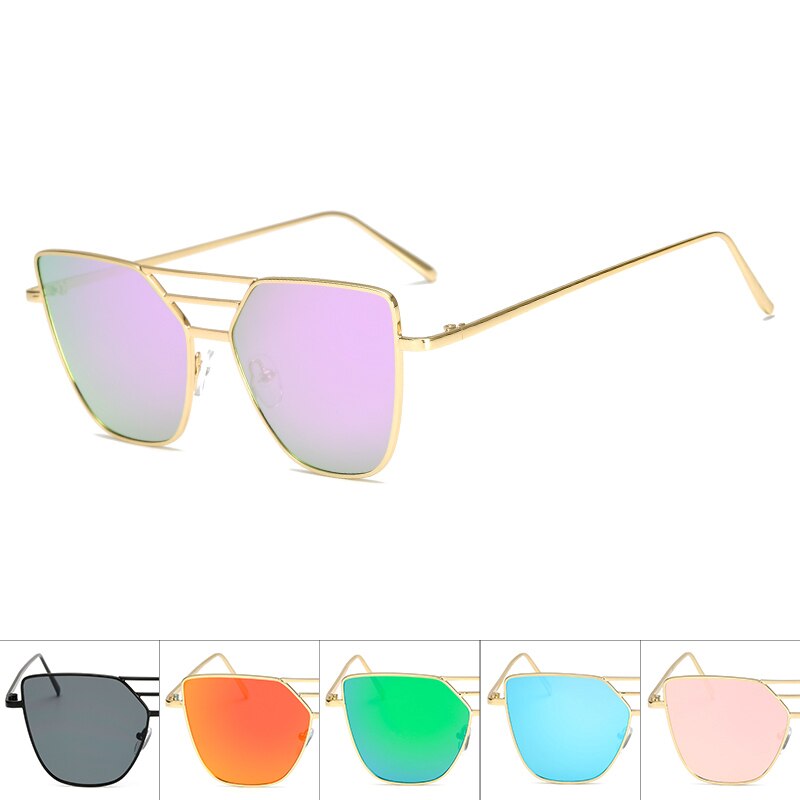 Dames heren kattenoog roze zonnebril dames zonnebril spiegelend dames vierkante zonnebril voor coating oculos merk zonnebrillen
