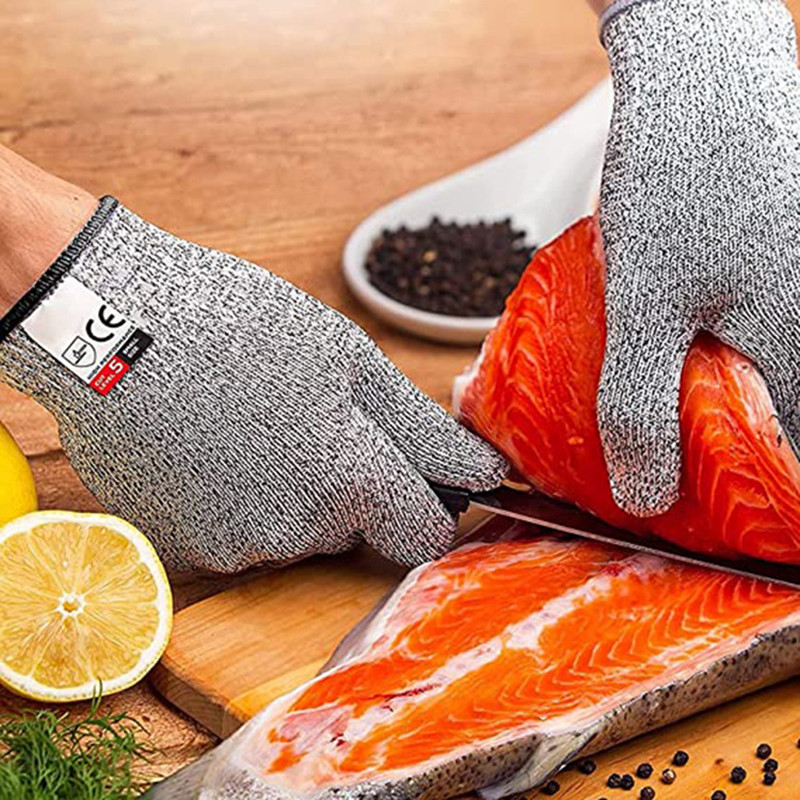 Schnittschutzhandschuhe, sicher, schnittfest, stichfest, Edelstahldraht, Metallgeflecht, Metzger, schützt Fleisch, schnittfeste Handschuhe ANSIA5