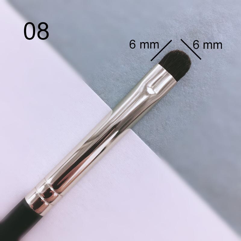 Pincel de maquillaje hecho a mano, mezcla de sombra de ojos, pelo de cabra Saikoho, pelo de caballo, herramientas cosméticas, juego de pinceles de maquillaje: 08